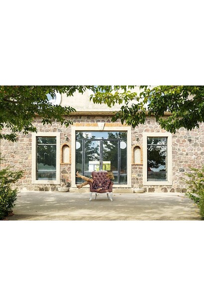 Kadın Fermuarlı Toka Detaylı Diz Altı Çizme Androsse  Nude Cilt 6