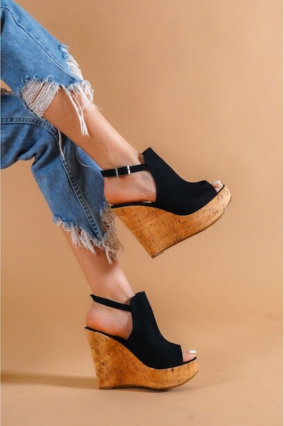 Kadın Arkası Açık Dolgu Topuklu Ayakkabı Athena 