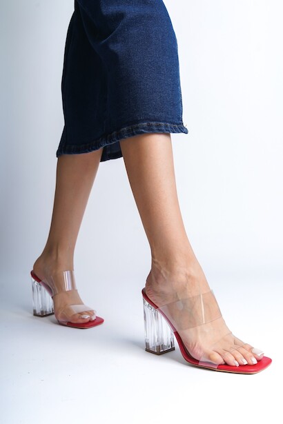 Kadın Şeffaf Topuklu Terlik Bale 