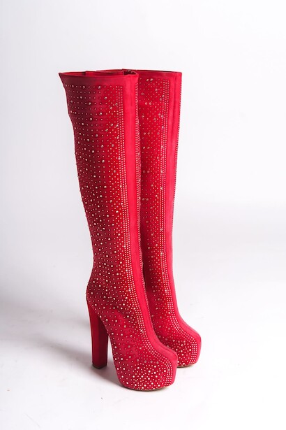 Kadın Komple Taş Detay Yüksek Topuklu Çizme Catty 