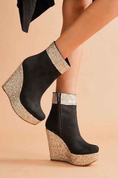 Kadın Dolgu Topuk Fermuarlı Bot Daina 