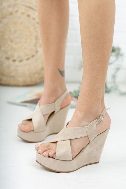 Kadın Yazlık Dolgu Topuk Ayakkabı Daniela  Ten