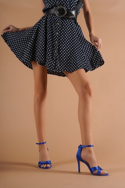 Kadın Çapraz Bantlı İnce Topuklu Ayakkabı İsland