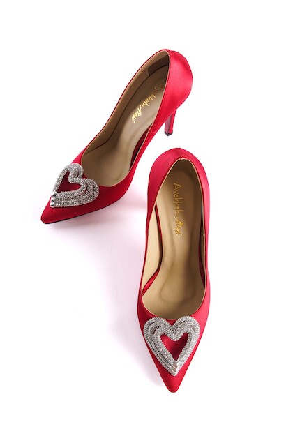 Kadın Kalp Tokalı Stiletto Topuklu Ayakkabı Adrian 