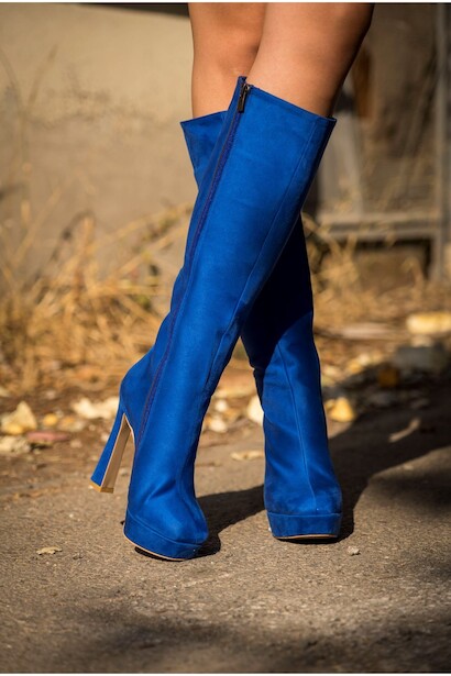 Kadın Yüksek Topuk Diz Altı Çizme Lilys 