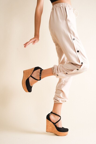 Kadın Çift Baret Dolgu Topuklu Ayakkabı Moon 