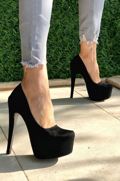 Kadın İnce Topuklu Platform Ayakkabı Ribbon