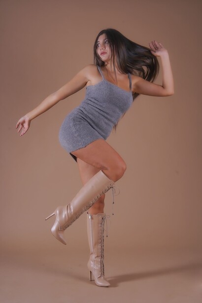 Kadın Bağcıklı Diz Altı Çizme Spike 