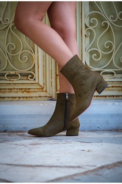 Kadın Kısa Topuk Fermuarlı Bot Scala