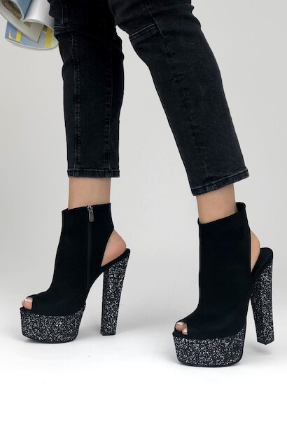Kadın Kalın Topuklu Arka Açık Platform Ayakkabı Tonya