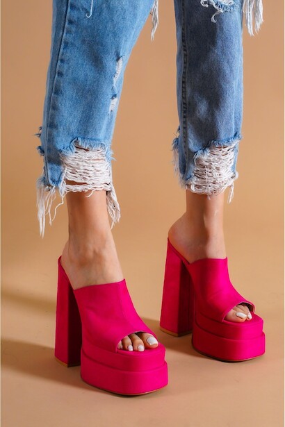 Kadın Çift Platform Özel Tasarım Terlik İctoria 