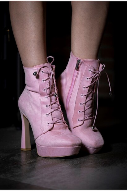 Kadın Yüksek Topuk Bağcıklı Bot Viole 