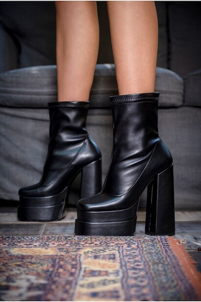 Kadın Çift Platform Kalın Topuk Bot Maverick 