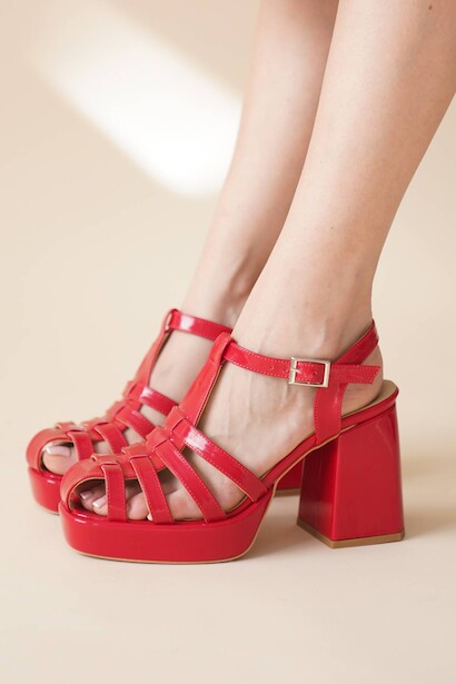 Kadın Gladyatör Kalın Topuklu Ayakkabı Hira