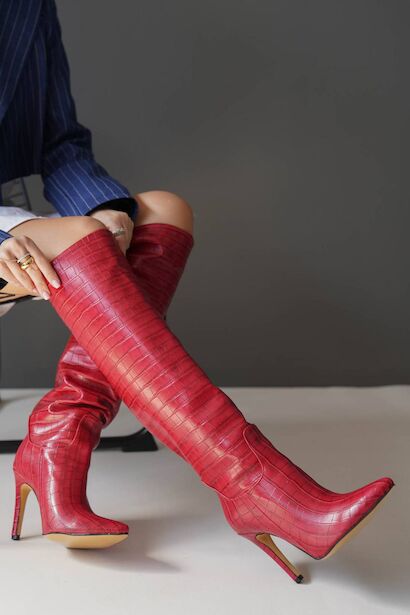 Kadın Sivri Burun Fermuarsız Çizme Balian 