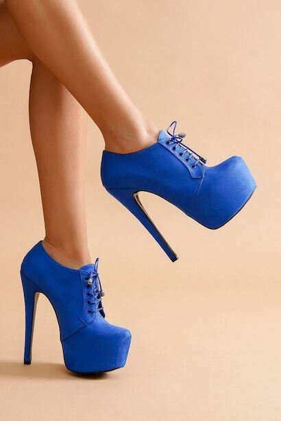 Kadın Bağcıklı İnce Topuklu Platform Bot Hare  Sax Süet 4