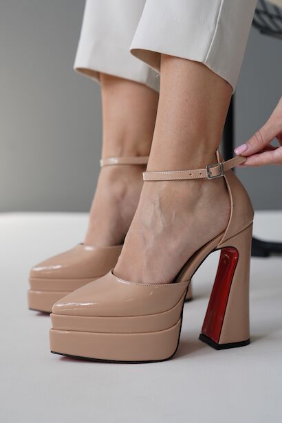 Kadın Çift Platform Özel Tasarım Topuklu Ayakkabı Regina 