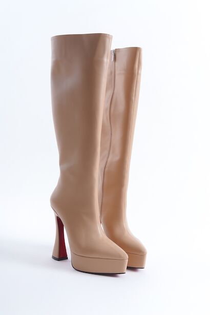 Kadın Sivri Burun Platform Çizme Violet 