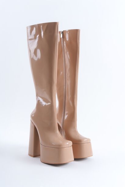 Kadın Diz Altı Yüksek Topuk Platform Çizme Juvily 