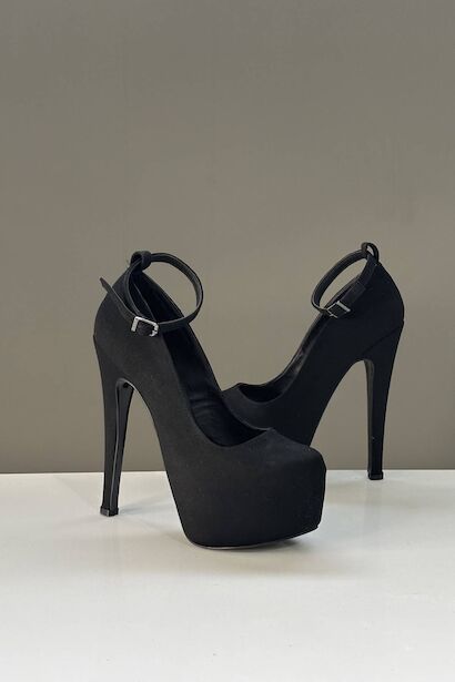 Siyah Süet Platform Kadın Ayakkabısı  Siyah Süet 2