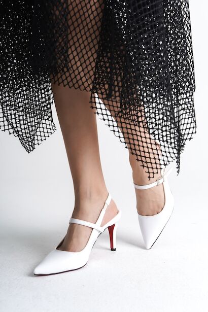 Kadın Günlük Kısa Topuklu Ayakkabı Zavos  Beyaz 4