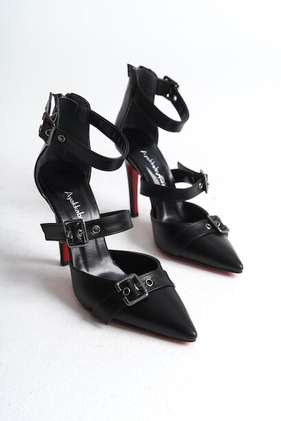 Kadın İnce Topuklu Tokalı Ayakkabı Stiletto Sansa 