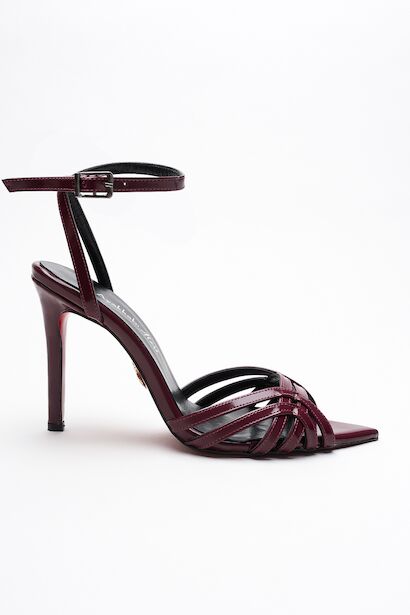 Kadın Açık Kafes Burun Tasarım İnce Topuklu Ayakkabı Prona 