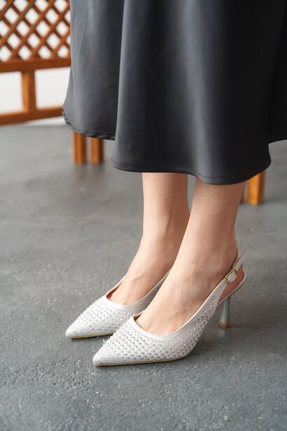 Kadın Taş Baskılı Ota Topuklu Ayakkabı Ronayi 