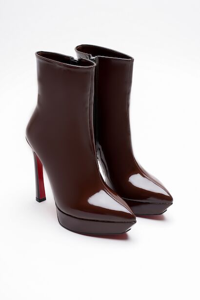 Kadın Platform Topuklu Bot Pilera  Kahverengi Rugan