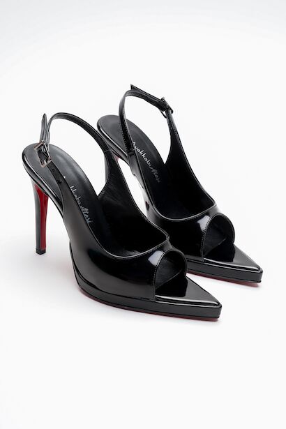 Kadın Arka Açık Sivri Burun İnce Topuklu Platform Ayakkabı Hari 