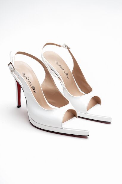 Kadın Arka Açık Sivri Burun İnce Topuklu Platform Ayakkabı Hari 