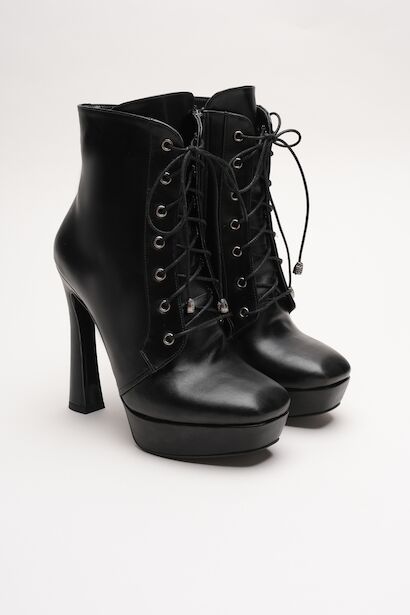 Kadın Yüksek Topuk Bağcıklı Bot Viole 