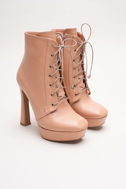 Kadın Yüksek Topuk Bağcıklı Bot Viole 