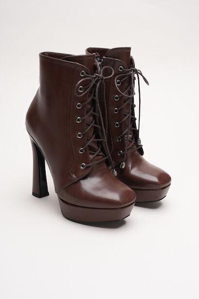 Kadın Yüksek Topuk Bağcıklı Bot Viole 