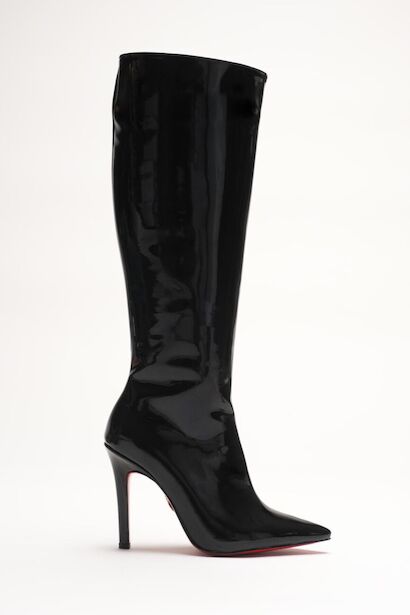 Kadın Sivri Burun Yüksek Topuklu Diz Altı Çizme Limbo 