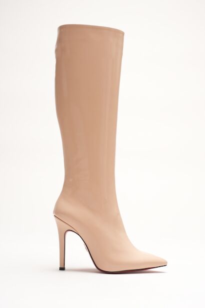Kadın Sivri Burun Yüksek Topuklu Diz Altı Çizme Limbo 