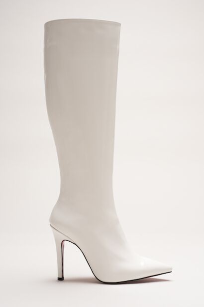 Kadın Sivri Burun Yüksek Topuklu Diz Altı Çizme Limbo 