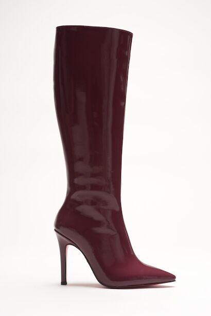 Kadın Sivri Burun Yüksek Topuklu Diz Altı Çizme Limbo 