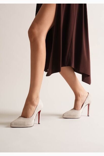 Kadın Platformlu İnce Topuklu Ayakkabı Nicola  Bej Dana Süet 6