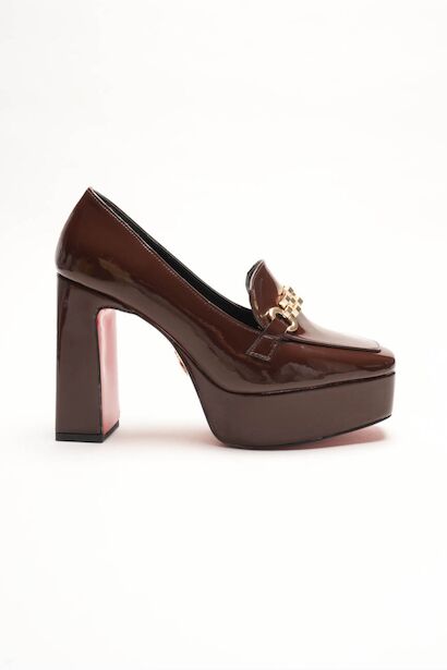 Kadın Platform Tasarım Toka Detaylı Orta Topuklu Ayakkabı Vanera 