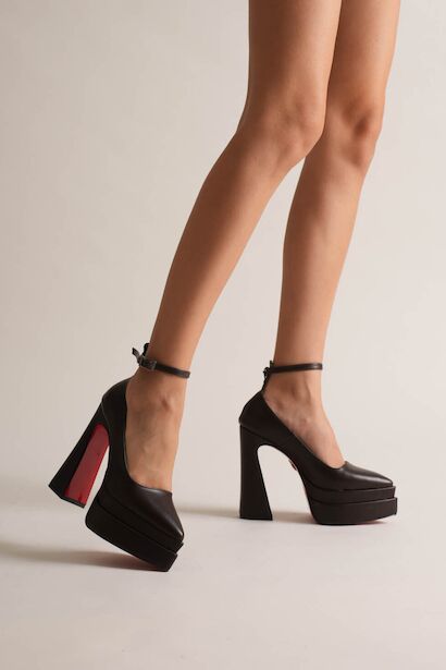 Çift Platform Özel Tasarım Kadın Ayakkabı Rigels  Kahverengi Cilt 6