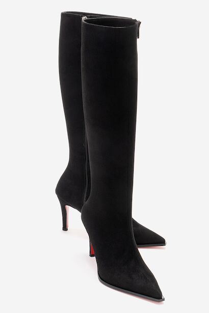 Kadın Sivri Burun Kısa Topuklu Diz Altı Çizme Togie 