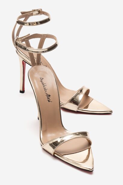 Tek Bantlı Sivri Burun Topuklu Sandalet - Abiye Ayakkabı Sanny 