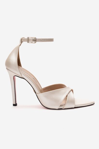 Kadın Çapraz Bantlı Bilekten Bağlamalı Stiletto Topuklu Ayakkabı Sorie 